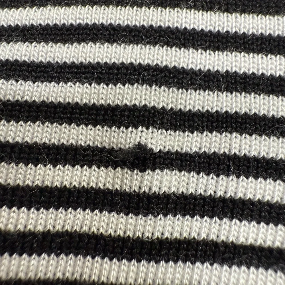 Sleeveless Striped Midi Dress Smocked Bodice L/XL Black and White LARK + GREY - Picture 7 of 7